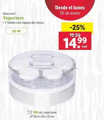 Lidl Silvercrest yogurtera oferta