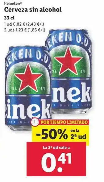 Lidl Heineken cerveza sin alcohol oferta