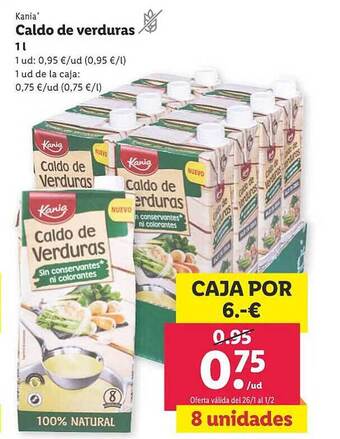 Lidl Kania caldo de verduras oferta