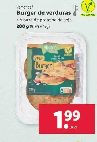 Lidl Vemondo burger de verduras oferta
