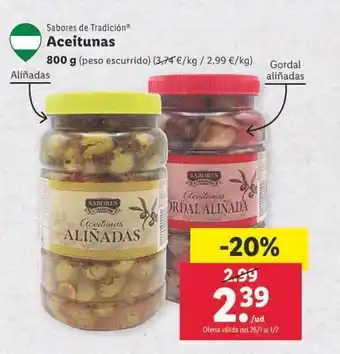 Lidl Sabores de tradición aceitunas oferta
