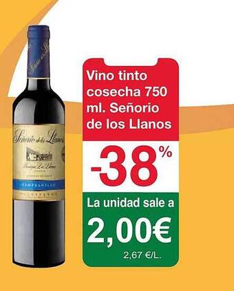 Spar La Palma Vino tinto cosecha señorio de los llanos oferta