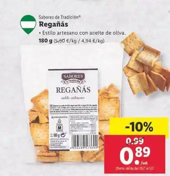 Lidl Sabores de tradición regañás oferta