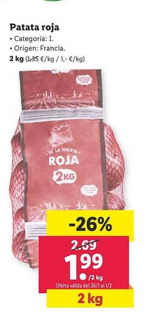 Lidl Patata roja oferta