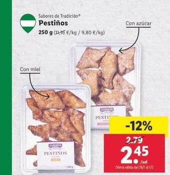 Lidl Sabores de tradición pestiños oferta