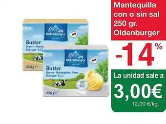 Spar La Palma Mantequilla con o sin sal oldenburger oferta