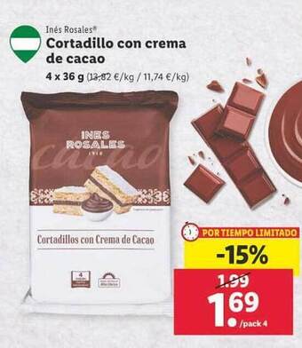Lidl Inés rosales cortadillo con crema de cacao oferta