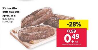 Lidl Panecillo con nueces oferta