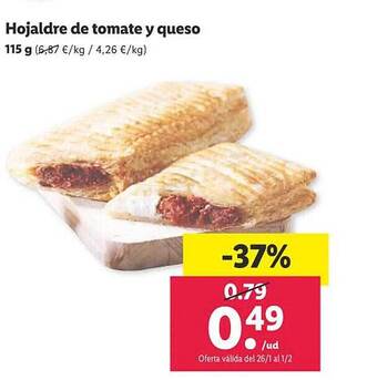 Lidl Hojaldre de tomate y queso oferta