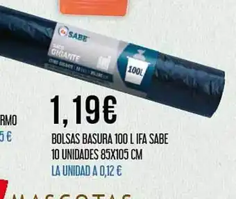 Claudio Bolsas basura 100 l ifa sabe 10 unidades 85 x 105 cm oferta