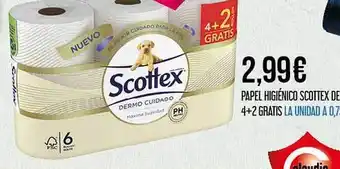 Claudio Papel higiénico scottex de 4 x 2 gratis oferta