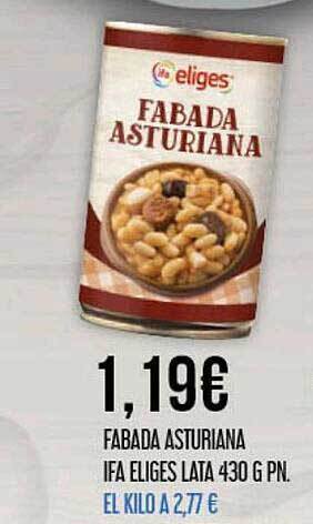 Claudio Fabada asturiana ifa eliges lata 430 g pn. oferta