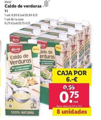 Lidl Kania caldo de verduras oferta