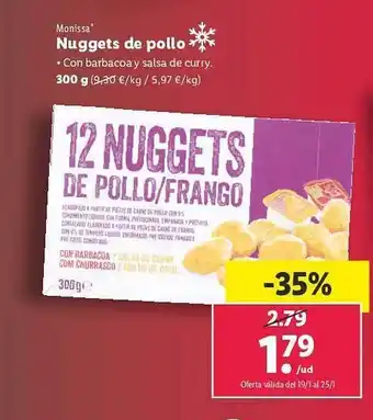 Lidl Monissa nuggets de pollo oferta