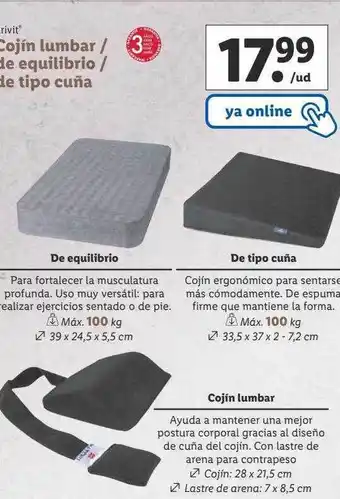 Lidl Crivit cojín jumbar - de equilibrio - de tipo cuña oferta