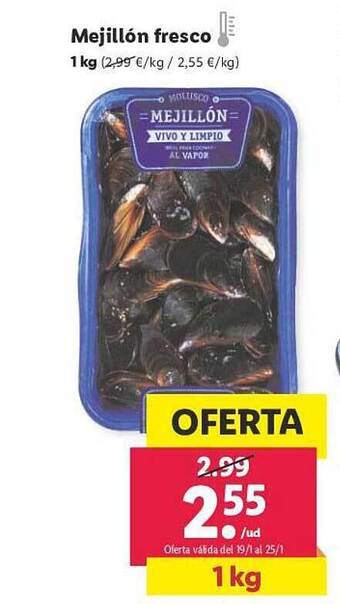 Lidl Mejillón fresco oferta