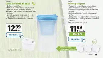 Lidl Ernesto jarra con filtro de agua, ernesto filtros para jarra oferta