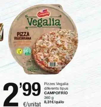 SPAR Fragadis Pizzes vegalia diferents tipus campofrío oferta
