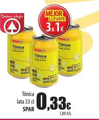 Spar Tenerife Tónica lata spar oferta