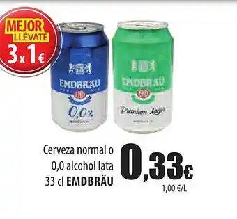 Spar Tenerife Cerveza normal o 0.0 alcohol lata emdbräu oferta