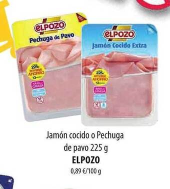 Spar Tenerife Jamón cocido o pechuga de pavo elpozo oferta