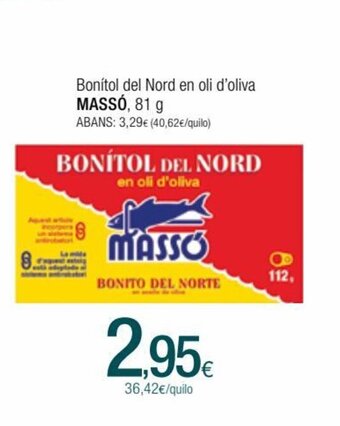 Condis Bonitol del Nord En Oli d'Oliva Masso oferta