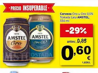 Masymas Cerveza oro u oro 0,0% tostada lata amstel oferta
