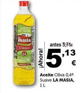 Masymas Aceite oliva 0,4° suave la masia oferta