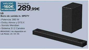 Costco Lg barra de sonido m. spd7y oferta