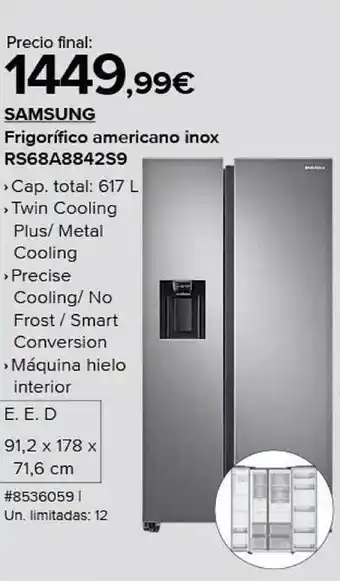 Costco Samsung frigorífico americano inox oferta