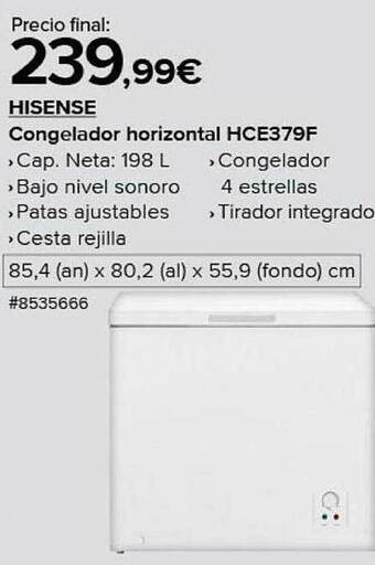 Costco Hisense congelador horizontal hce379f oferta