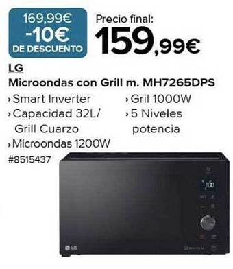Costco Lg microondas con grill m. mh7265dps oferta