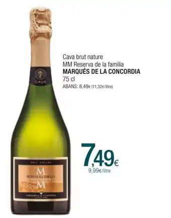 Condis Cava Brut Nature MM Reserva de La Familia Marques de La concordia oferta
