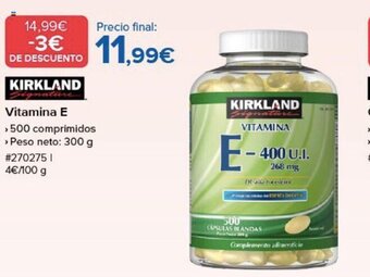 Costco Kirkland Vitamina E oferta