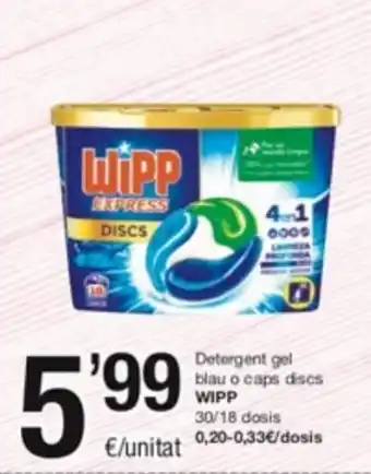 SPAR Fragadis Detergent Gel Blau o Caps Discs Wipp oferta