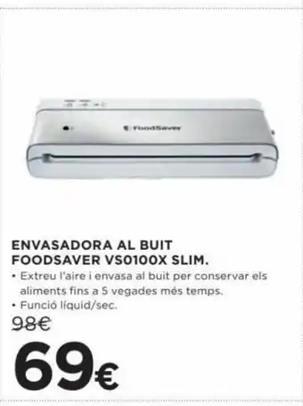 Hipercor Envasadora Al Buit Foodsaver VS100X Slim oferta