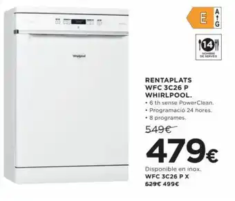 Hipercor Rentaplats WFC 3C26 P Whirlpool oferta