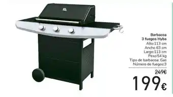 Carrefour Barbacoa 3 Fuegos Hyba oferta