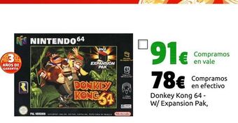 CeX Donkey kong 64 - w/ expansion pak oferta