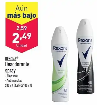 ALDI Desodorante en spray rexona oferta