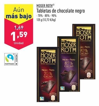 ALDI Chocolate negro moser roth oferta