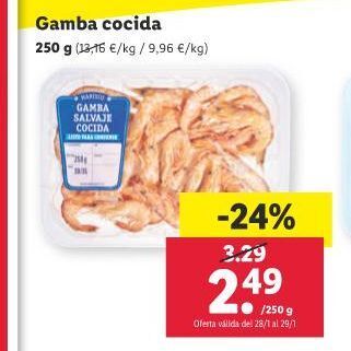 Lidl Gamba cocida oferta
