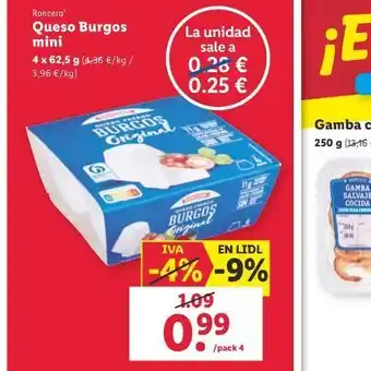 Lidl Queso burgos mini oferta