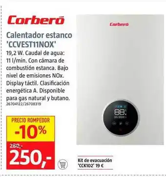 Bauhaus Corberó Calentador Estanco 'ccvest11nox' oferta
