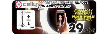 Ecomputer Celly Soporte Smartphone Trípode Con Anillo Luz Led oferta