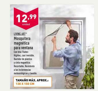 ALDI Living Art Mosquitera Magnética Para Ventana 130 x 150cm oferta