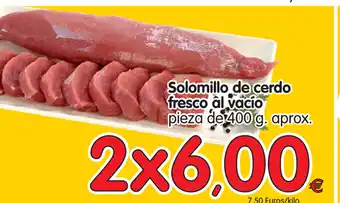 Alimerka Solomillo de cerdo fresco al vacio pieza de 400g oferta