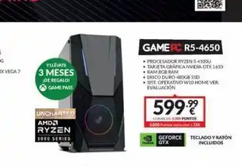 Game Yllévate 3 meses de regalo game pass uncharted amd ryzen 5000 series game pc r5-4650 • procesador ryzen 5 4500u tarjet oferta