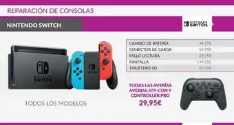 Game Reparación de consolas nintendo switch a nintendo switch todos los modelos ob cambio de batería conector de carga fal oferta