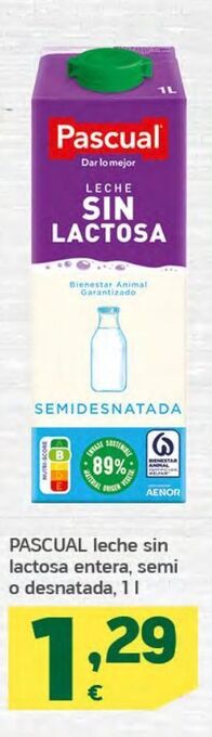 HiperDino Leche sin lactosa pascual oferta